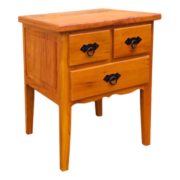 Encontraproduto.com.br - Mesa Cabeceira 50 Cm 1 Gaveta Madeira Maciça Natural