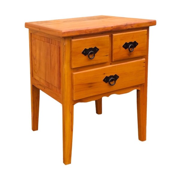 Encontraproduto.com.br - Mesa Cabeceira 50 Cm 1 Gaveta Madeira Maciça Natural