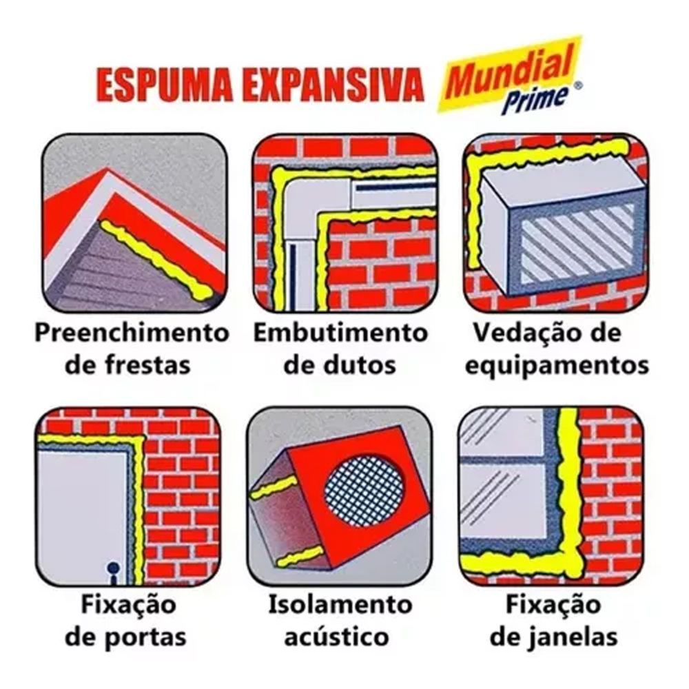 Encontraproduto.com.br - Kit Espuma Expansiva De Poliuretano Mp90 500ml 4 Unidades