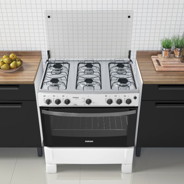 Fogão 6 Bocas Itatiaia Waves com Acendimento Automático - Branco