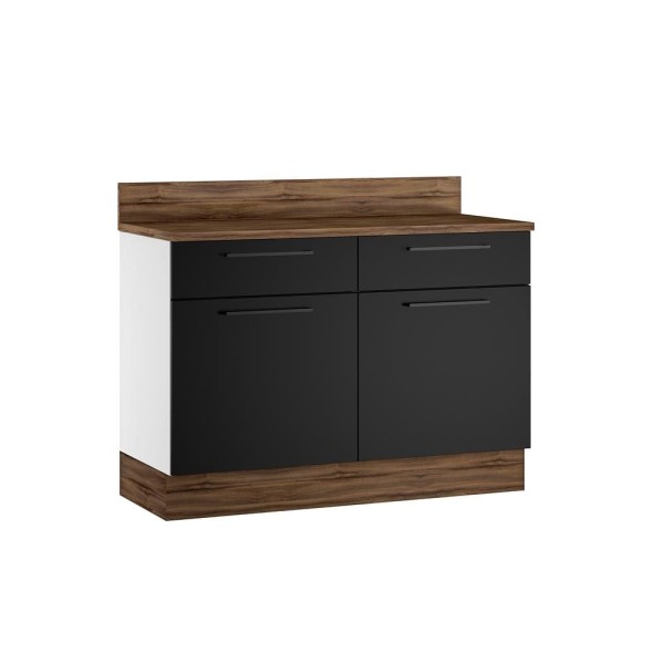 Encontraproduto.com.br - Balcão de Cozinha Itatiaia em Aço 2 Portas e 2 Gavetas Preto Exclusive