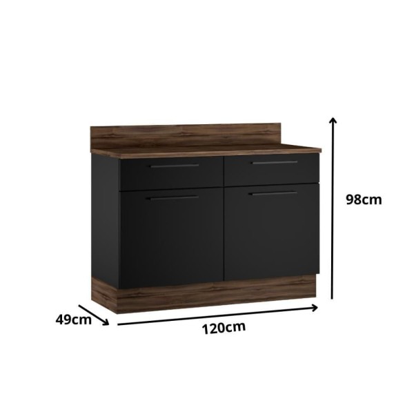 Encontraproduto.com.br - Balcão de Cozinha Itatiaia em Aço 2 Portas e 2 Gavetas Preto Exclusive