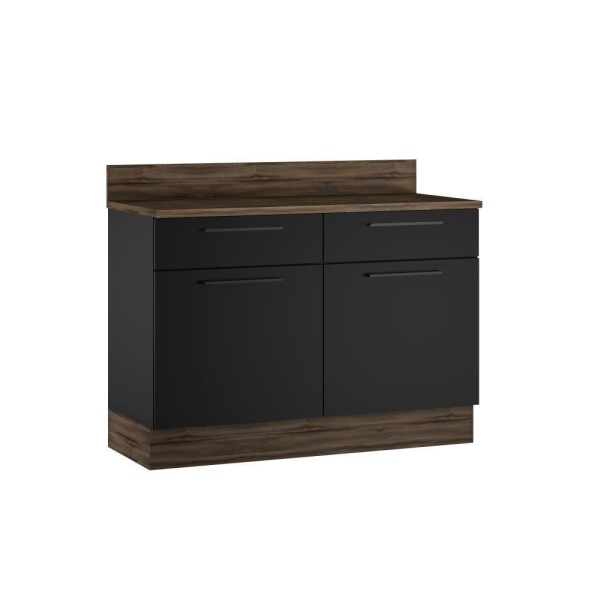 Encontraproduto.com.br - Balcão de Cozinha Itatiaia em Aço 2 Portas e 2 Gavetas Preto Exclusive