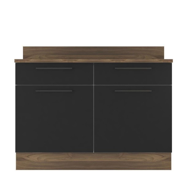 Encontraproduto.com.br - Balcão de Cozinha Itatiaia em Aço 2 Portas e 2 Gavetas Preto Exclusive
