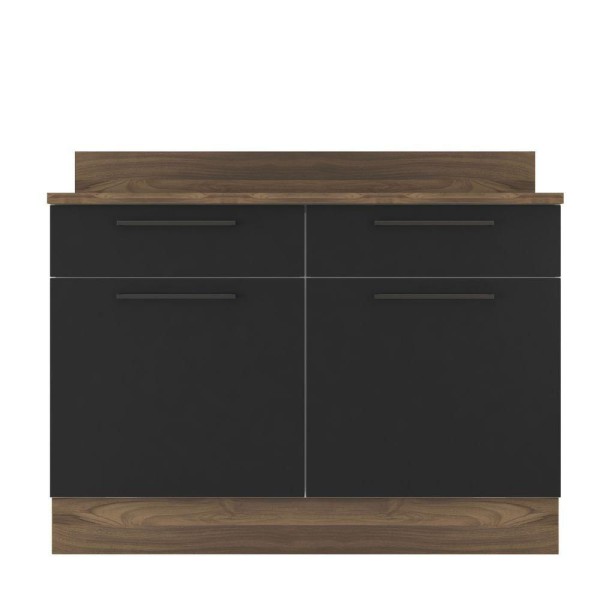 Encontraproduto.com.br - Balcão de Cozinha Itatiaia em Aço 2 Portas e 2 Gavetas Preto Exclusive