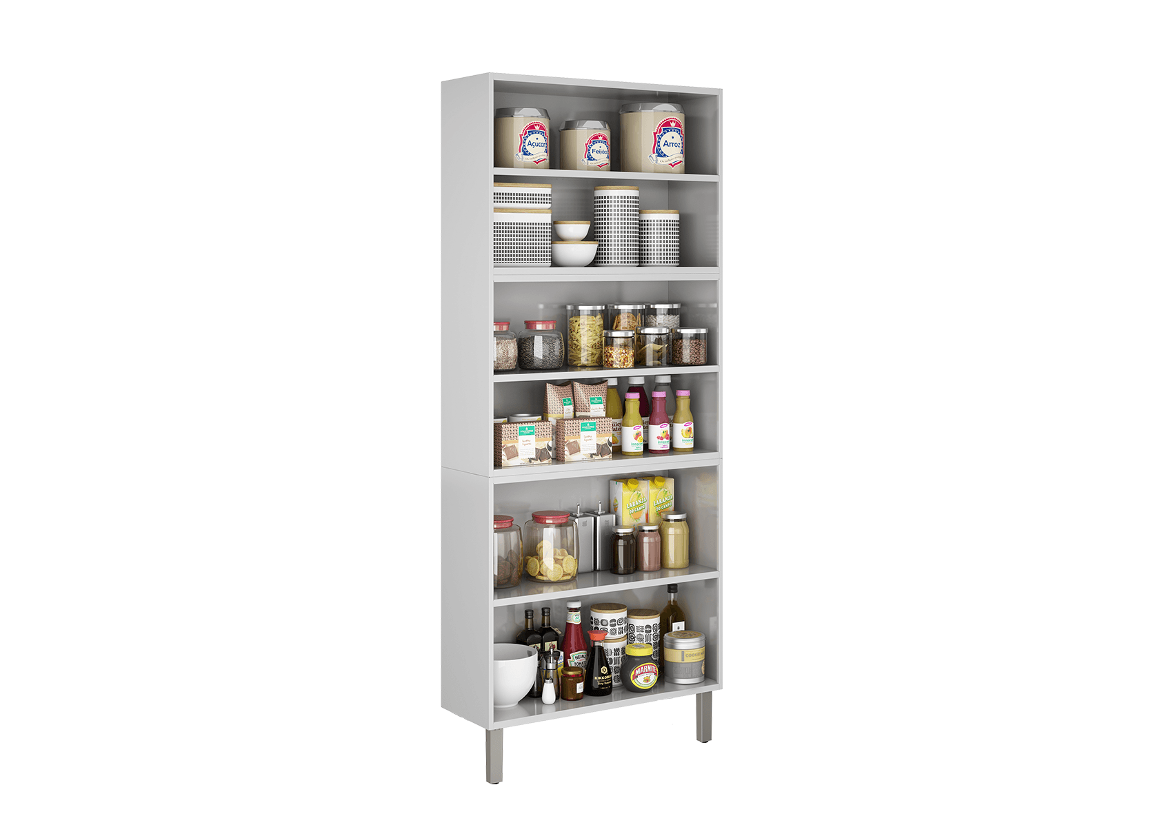 Encontraproduto.com.br - Paneleiro Itatiaia Duplo c/ Vidro em Aço Branco c/ Preto 6 Portas Tarsila