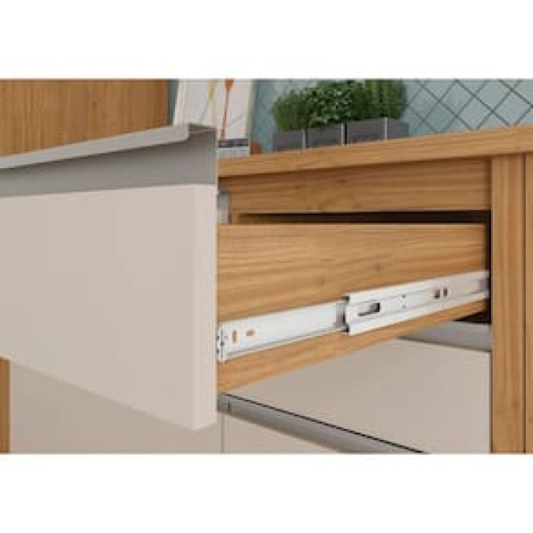 Encontraproduto.com.br - Balcão de Cozinha Itatiaia em Madeira com 1 Porta e 4 Gavetas Off White Lisboa