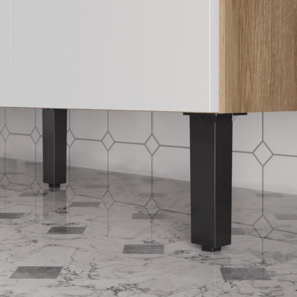 Encontraproduto.com.br - Cozinha Compacta em Madeira 7 Portas 1 Gaveta Branco c/Castanho Madri