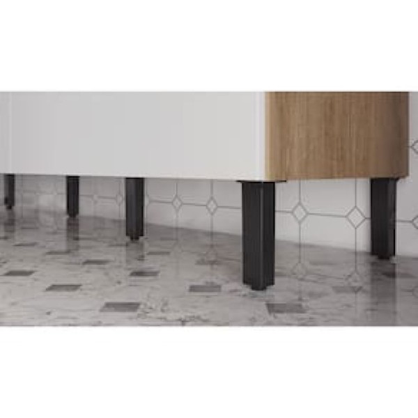 Encontraproduto.com.br - Cozinha Compacta em Madeira 7 Portas 1 Gaveta Branco c/Castanho Madri