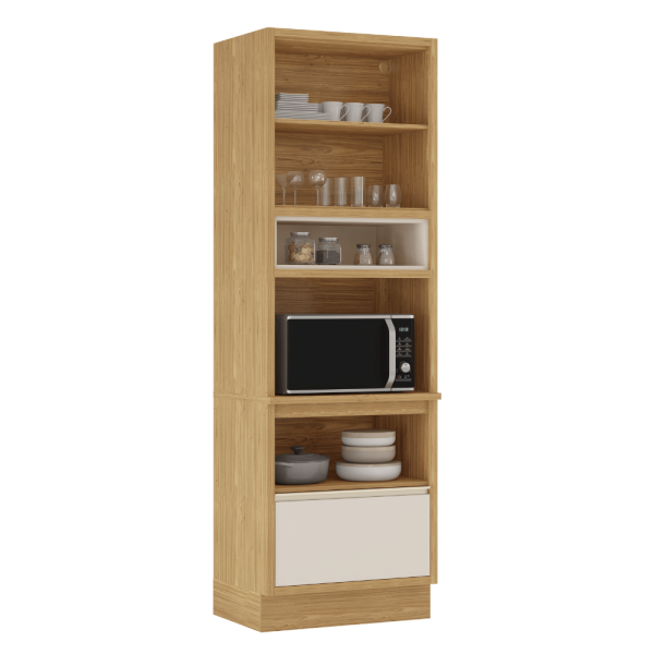 Encontraproduto.com.br - Cozinha Completa Itatiaia Lisboa 280cm em Madeira Off White