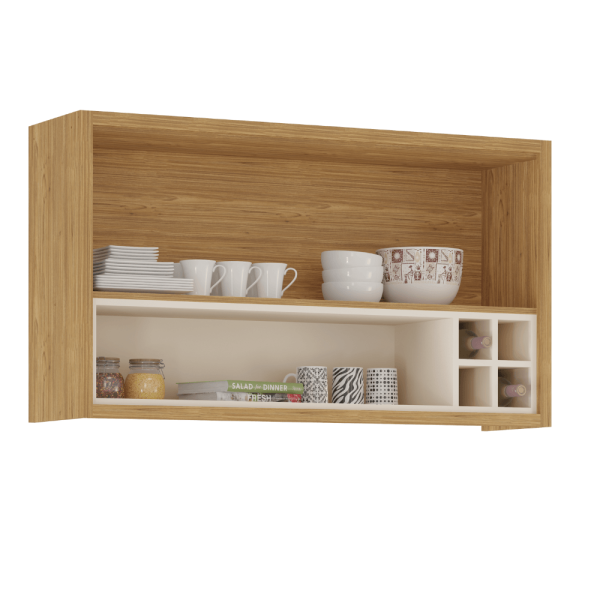 Encontraproduto.com.br - Cozinha Completa Itatiaia Lisboa 280cm em Madeira Off White