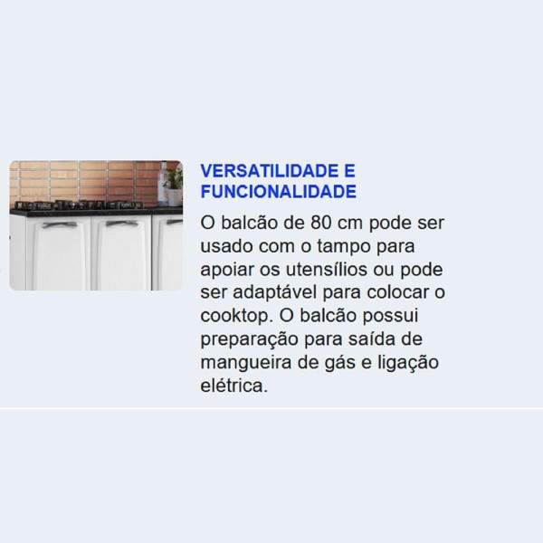 Encontraproduto.com.br - Balcão de Cozinha Itatiaia em Aço 4 Portas 2 Gavetas Branco SEM TAMPO New Premium