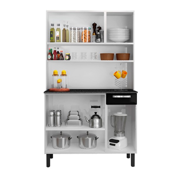 Encontraproduto.com.br - Kit de Cozinha Itatiaia Branco e Preto Rose