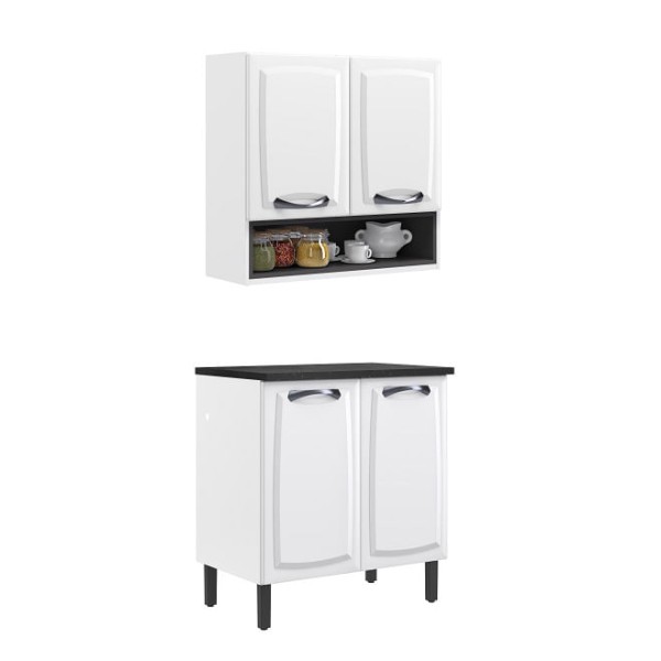 Encontraproduto.com.br - Paneleiro Itatiaia em Aço Branco 4 Portas 1 Nicho New Premium