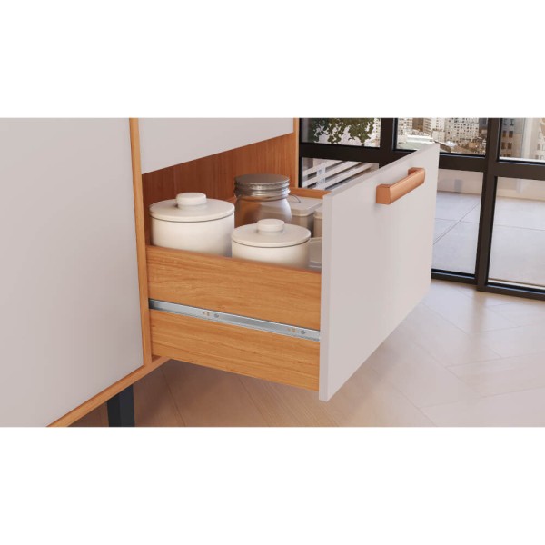 Encontraproduto.com.br - Cozinha Compacta Itatiaia Nápoles 220cm 8 Portas e 3 Gavetas - Cinamomo/Off White