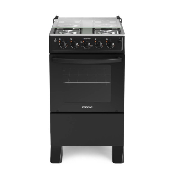 Fogão Itatiaia Star New 4 bocas Automático com Mesa de Inox Preto - Bivolt
