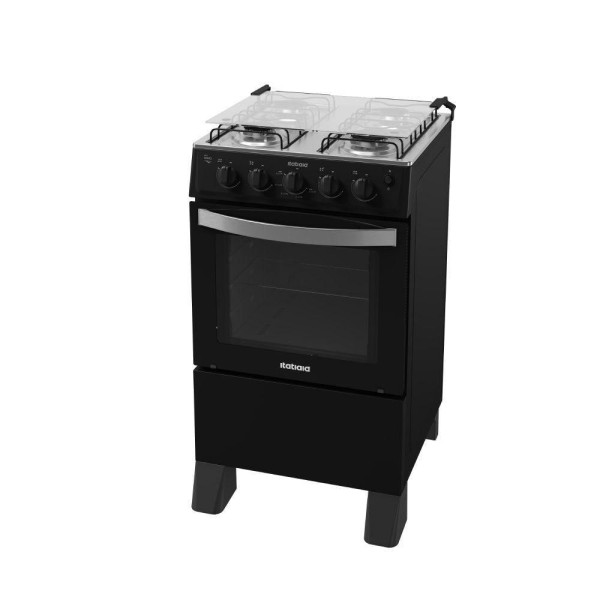 Encontraproduto.com.br - Fogão 4 Bocas Itatiaia Waves New com Acendimento Automático Preto Bivolt