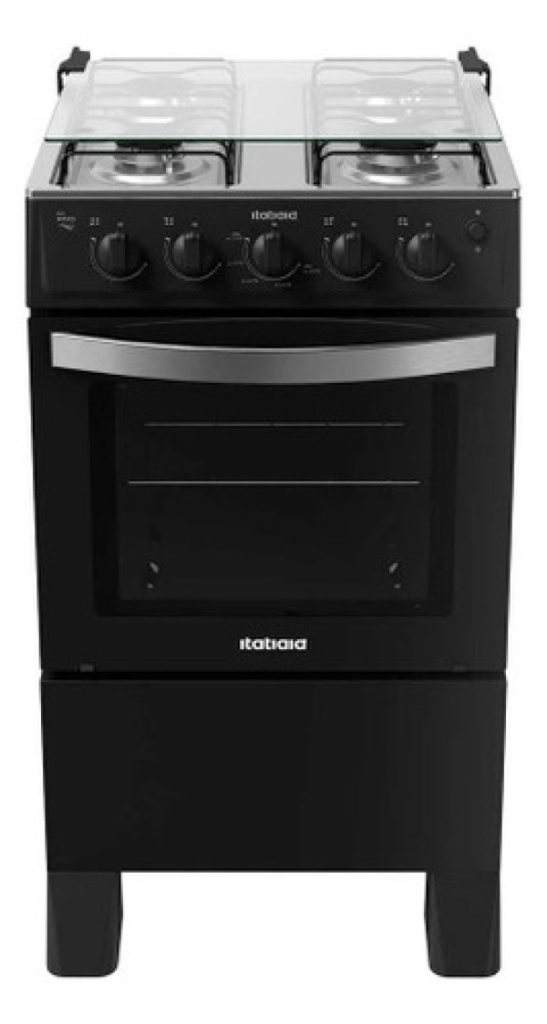 Encontraproduto.com.br - Fogão 4 Bocas Itatiaia Waves New com Acendimento Automático Preto Bivolt