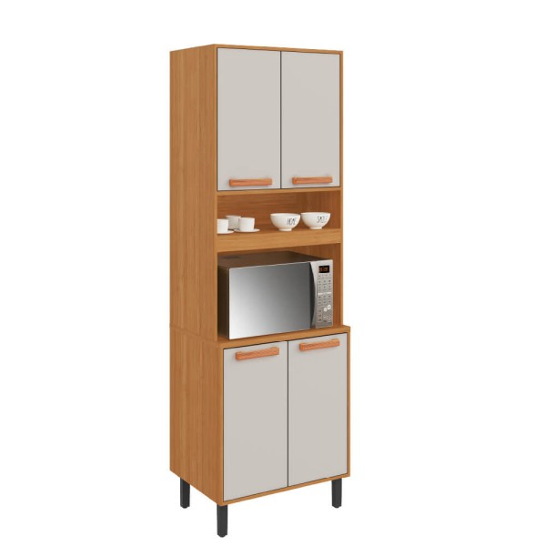 Encontraproduto.com.br - Paneleiro Duplo Itatiaia Napoles 70cm 4 Portas nicho para Forno - Cinamomo/Off White