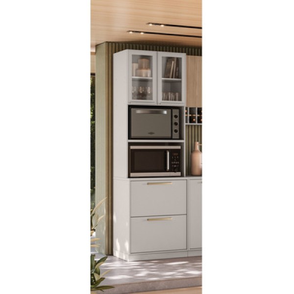 Encontraproduto.com.br - Paneleiro Fendi 3 Portas e 1 Gaveta 2 Fornos Essence