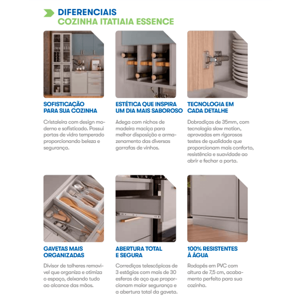 Encontraproduto.com.br - Paneleiro Fendi 3 Portas e 1 Gaveta 2 Fornos Essence