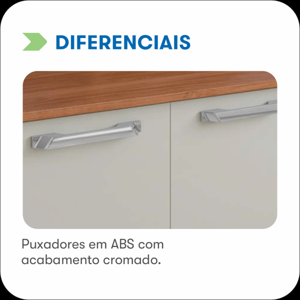 Encontraproduto.com.br - Balcão de Cozinha Itatiaia em Madeira 3 Portas 1 Gaveta Cinamomo e Off White Vegas