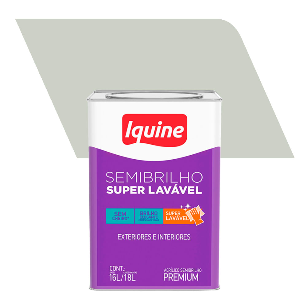 Tinta Acrílica Semibrilho Premium Super Lavável Branco Gelo 18L - Iquine