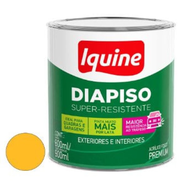 Tinta Acrílica Premium Diapiso Super Resistente Amarelo Demarcação 900ml - Iquine.