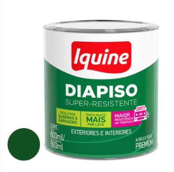 Tinta Acrílica Premium Diapiso Super Resistente Verde Folha 900 ml - Iquine