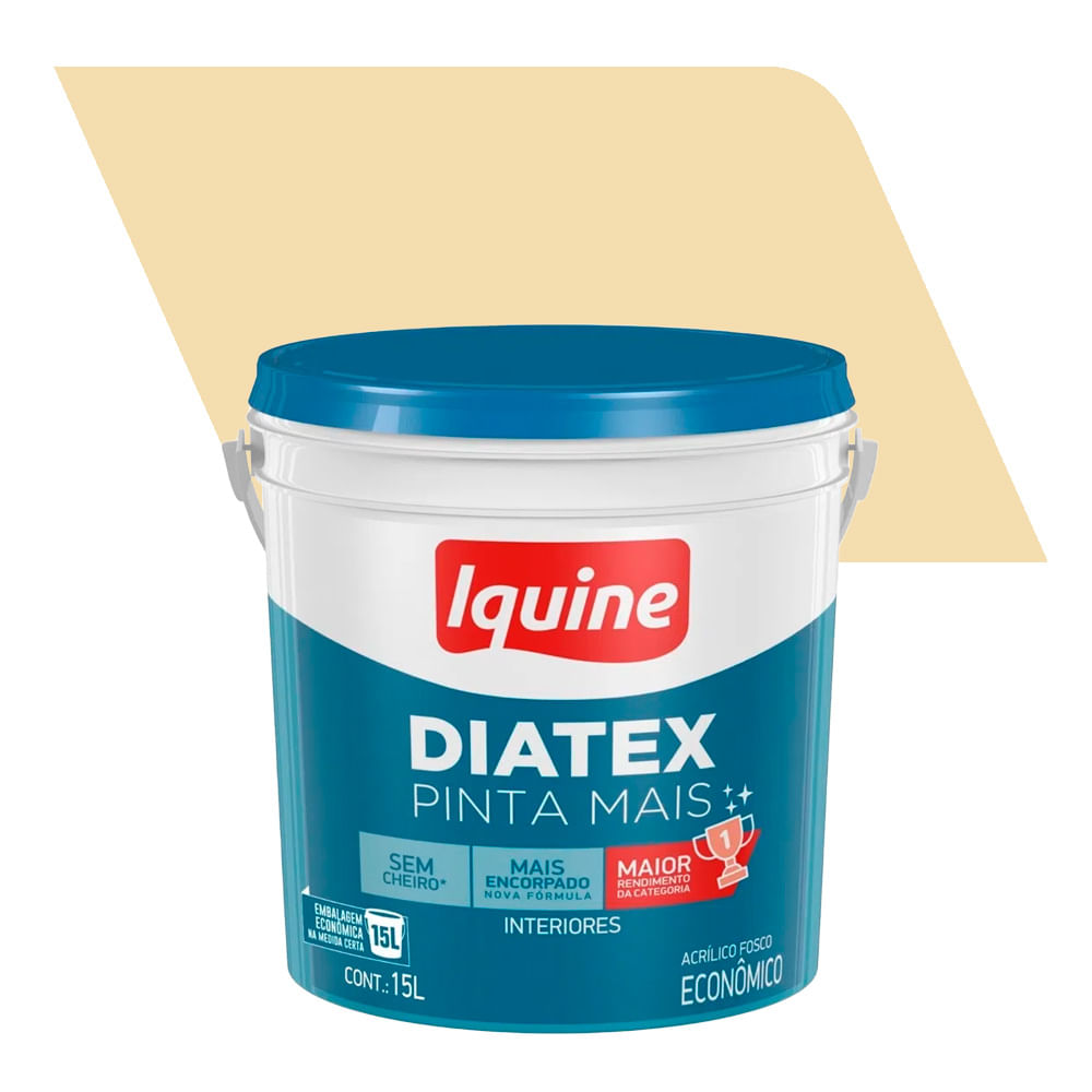 Encontraproduto.com.br - Tinta Acrílica Fosco Econômico em Balde Diatex Pinta Mais Marfim 15L - Iquine
