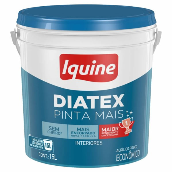 Encontraproduto.com.br - Tinta Acrílica Fosco Econômico em Balde Diatex Pinta Mais Marfim 15L - Iquine