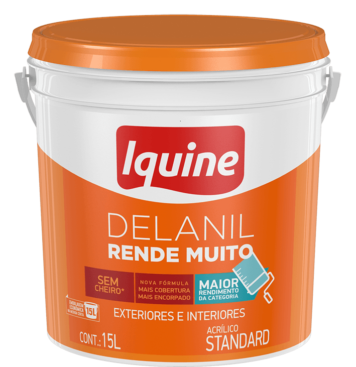 Tinta Acrílica Delanil Rende Muito Fosco Marfim Balde 15L - Iquine.