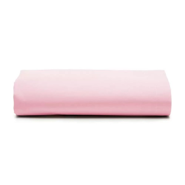 Lençol sem Elástico Solteiro Rosa 150 fios Santista Prata