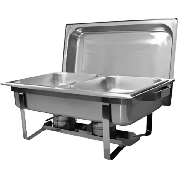 Encontraproduto.com.br - Rechaud Retangular Tampa Removível 7L Com 2 Cubas RRTR Orcil