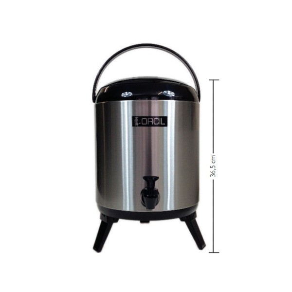 Encontraproduto.com.br - Botijão Térmico Para Bebidas Inox 7,7L Preto BT77P Orcil