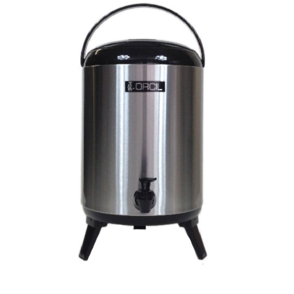 Encontraproduto.com.br - Botijão Térmico em Aço inox com alça capacidade de 9,5 litros Preto Orcil