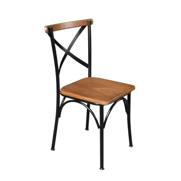 Encontraproduto.com.br - Mesa Jantar Redonda 1M Madalena Rústica Com 4 Cadeiras Paris Base Alumínio Castanho - Marrom