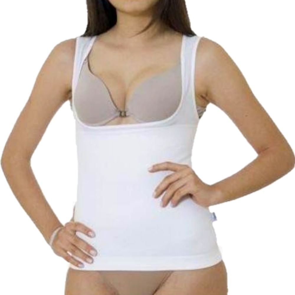 Encontraproduto.com.br - Camiseta Modeladora Healthy Body Feminina Branca Tam P - unidade