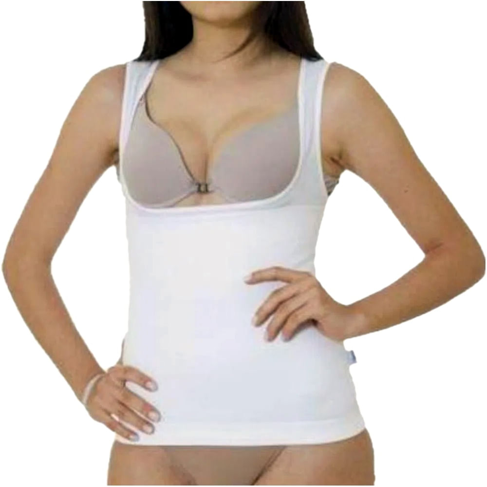 Encontraproduto.com.br - Camiseta Modeladora Healthy Body Feminina Branca Tam P - unidade