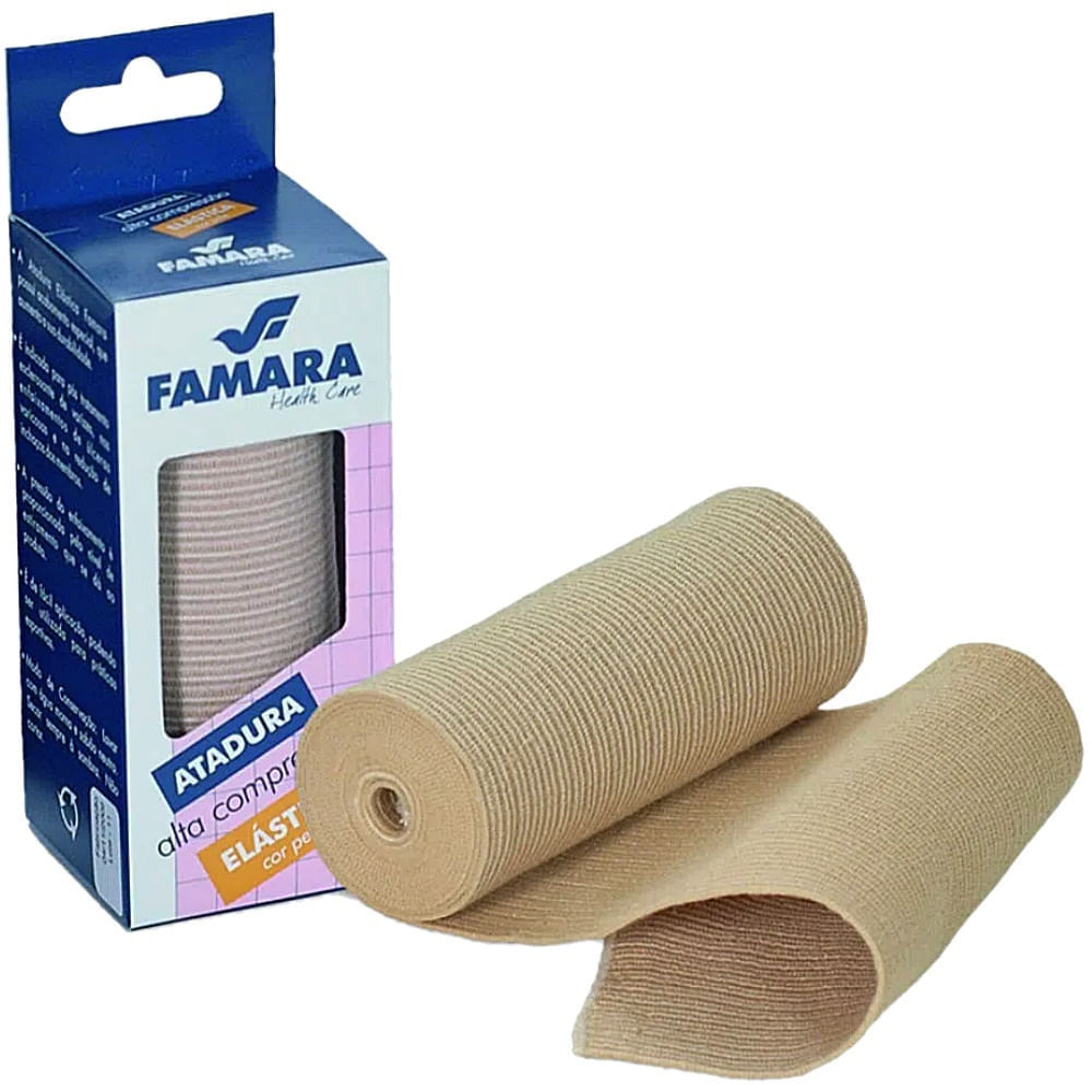 Encontraproduto.com.br - Atadura Elástica Famara Alta Compressão 15cmx1.30m - unidade