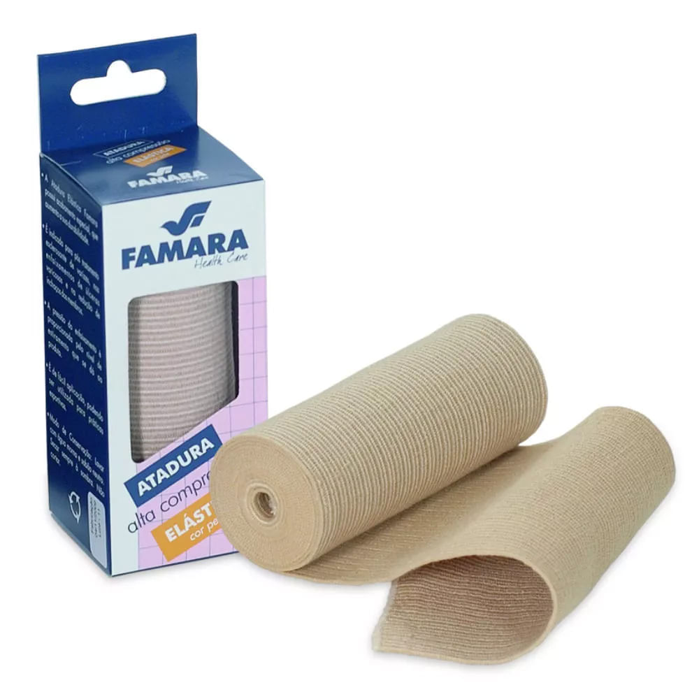 Encontraproduto.com.br - Atadura Elástica Famara Alta Compressão 15cmx1.30m - unidade