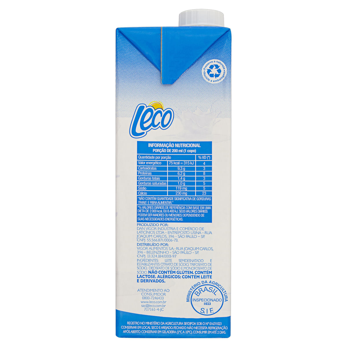Encontraproduto.com.br - Leite Semidesnatado UTH Leco 1 Litro