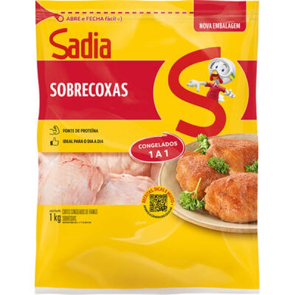 Sobrecoxa de Frango Zip Sadia Congelada Pacote com 1kg