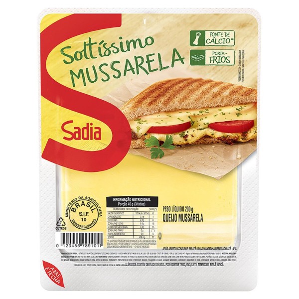 Encontraproduto.com.br - Queijo Mussarela Soltíssimo SADIA Fatiado Pacote à Vácuo 200g