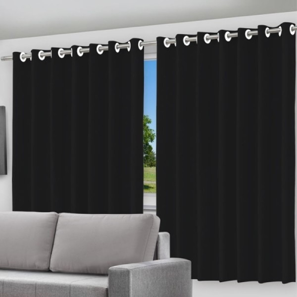 Encontraproduto.com.br - Cortina Corta Luz Blecaute Blackout Preta 2,80x2,50 M Lhós Cor Branco