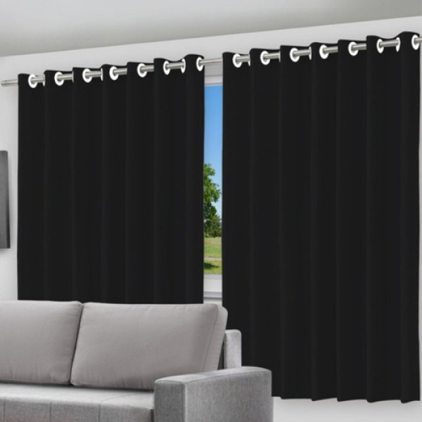 Encontraproduto.com.br - Cortina Corta Luz Blecaute Blackout Preta 2,80x2,50 M Lhós Cor Branco