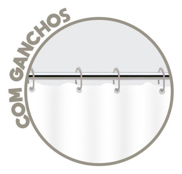Cortina Box Poliéster Branco C/ Gancho - Vida Pratika