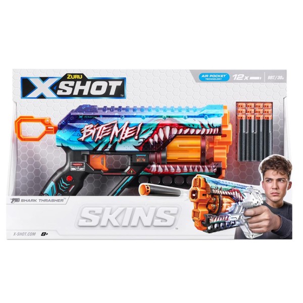 Encontraproduto.com.br - Lançador X-shot Skins Griefer com 12 Dardos - Shark Thrasher