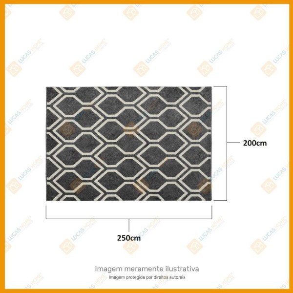 Encontraproduto.com.br - Tapete Classe A Gris 28/67 2,00X2,50