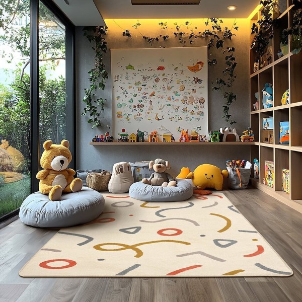 Encontraproduto.com.br - Tapete 150x200cm Vibe Infantil Org. Cantos Arabescos Bege